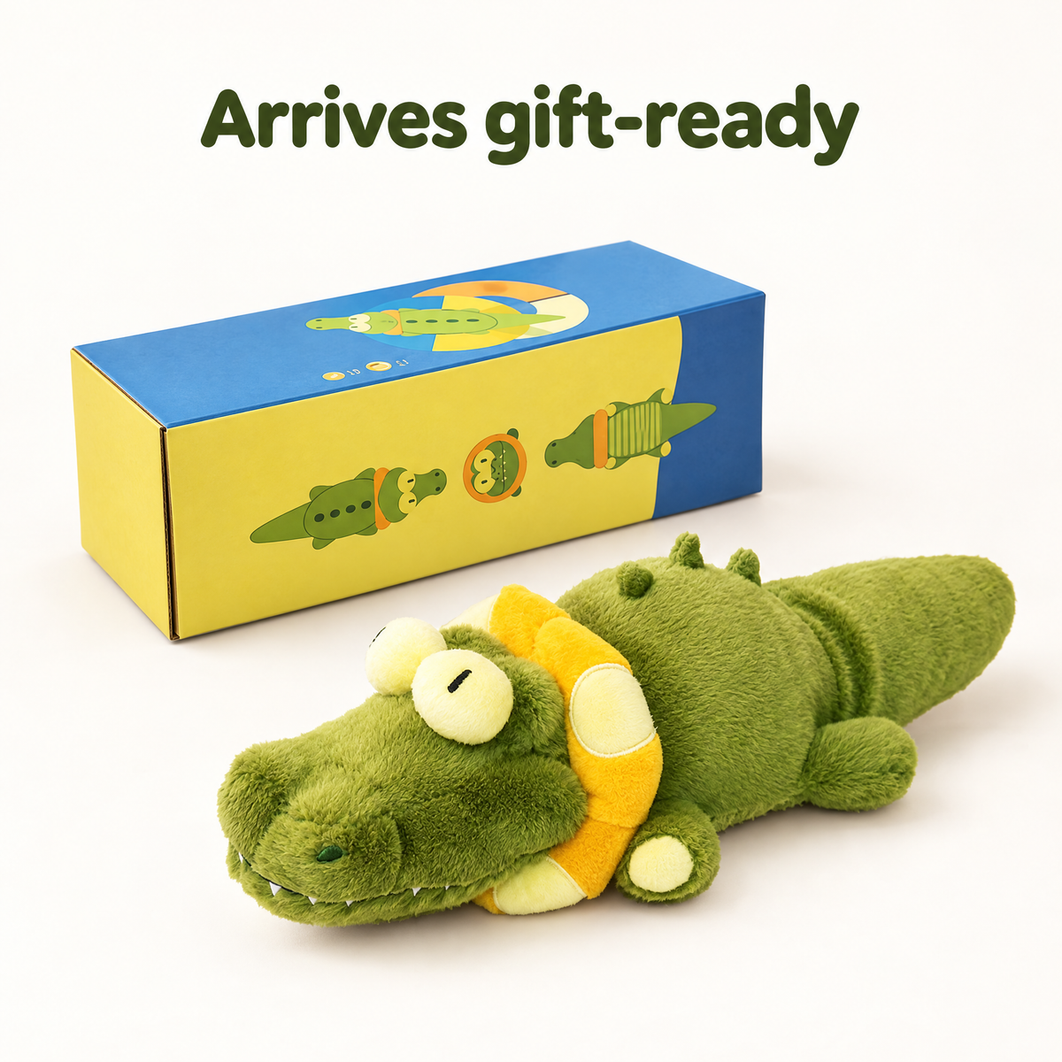 Crocodile dog toy arrives in a gift-ready box