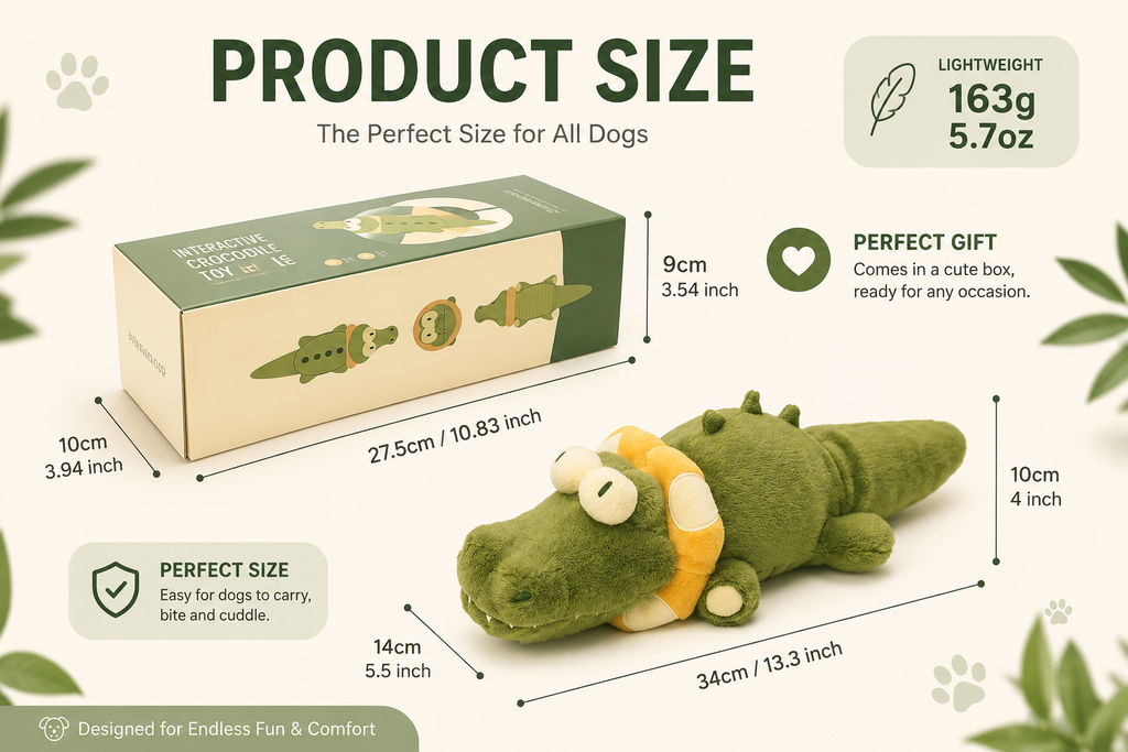 Interactive Crocodile Dog Toy - Moving Tail Fun Toy for Dogs