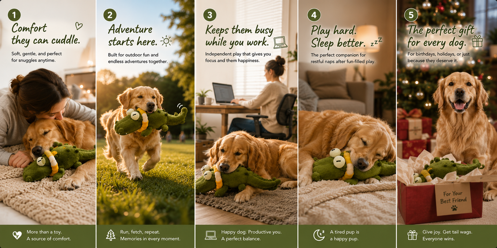 Interactive Crocodile Dog Toy - Moving Tail Fun Toy for Dogs