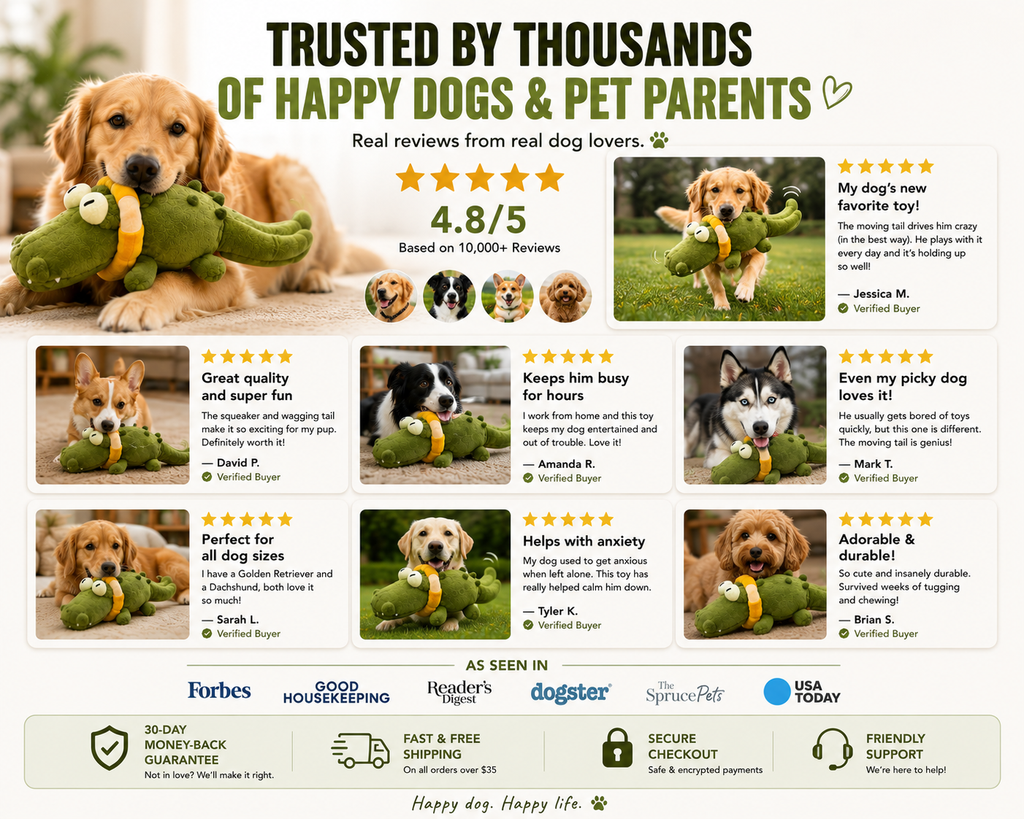 Interactive Crocodile Dog Toy - Moving Tail Fun Toy for Dogs